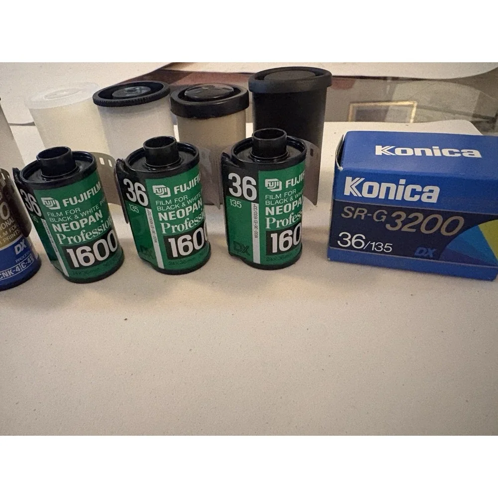 Rare Expired High-Speed 35mm Film Lot - Konica SR-G 3200 & Fuji Neopan 1600 Pro